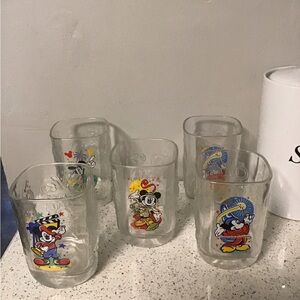McDonald's Disney World 2000 Celebration Colorful Glass Tumbler Set